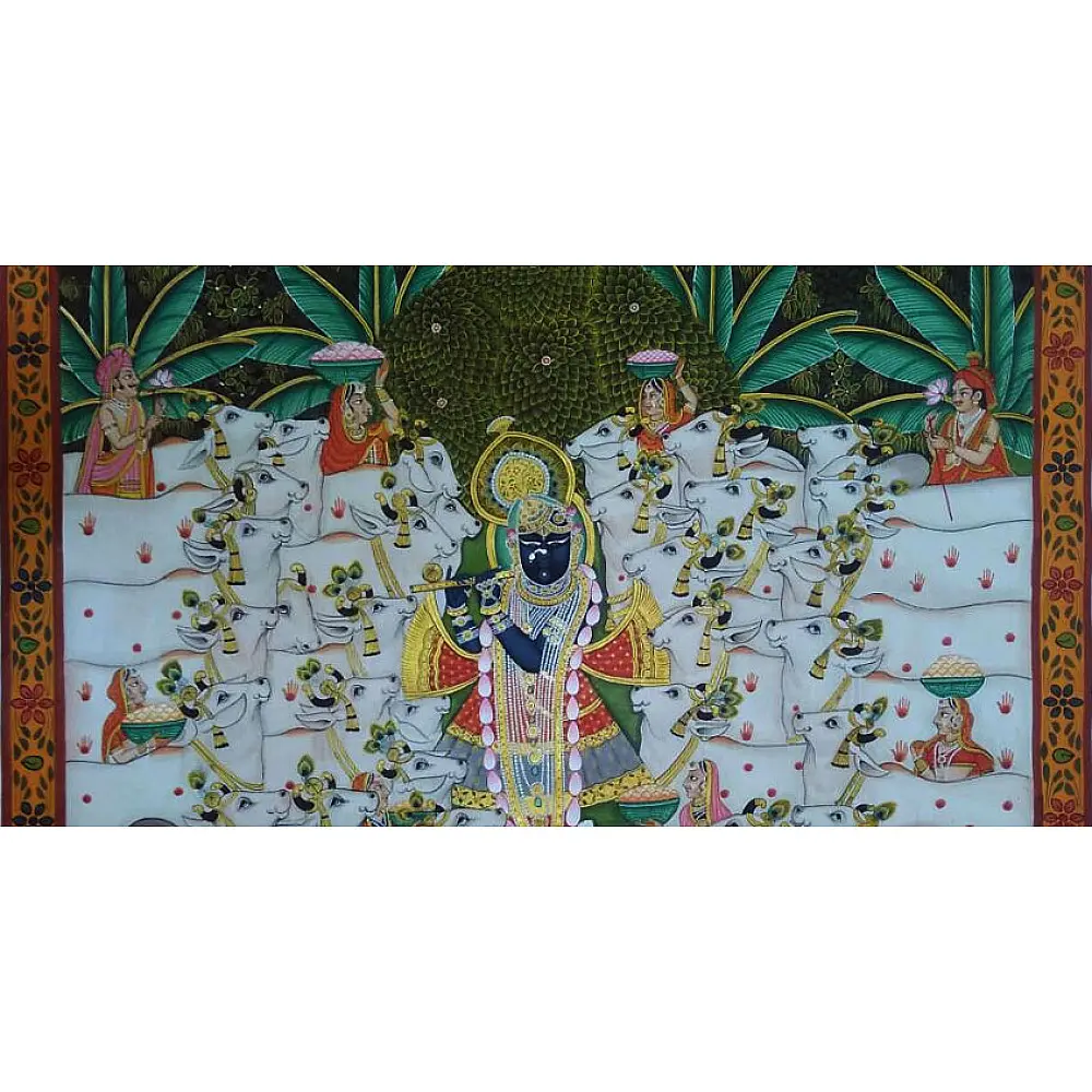 Pichwai Painting ~ Gokul Van ~ { 2 X 3 Feet }